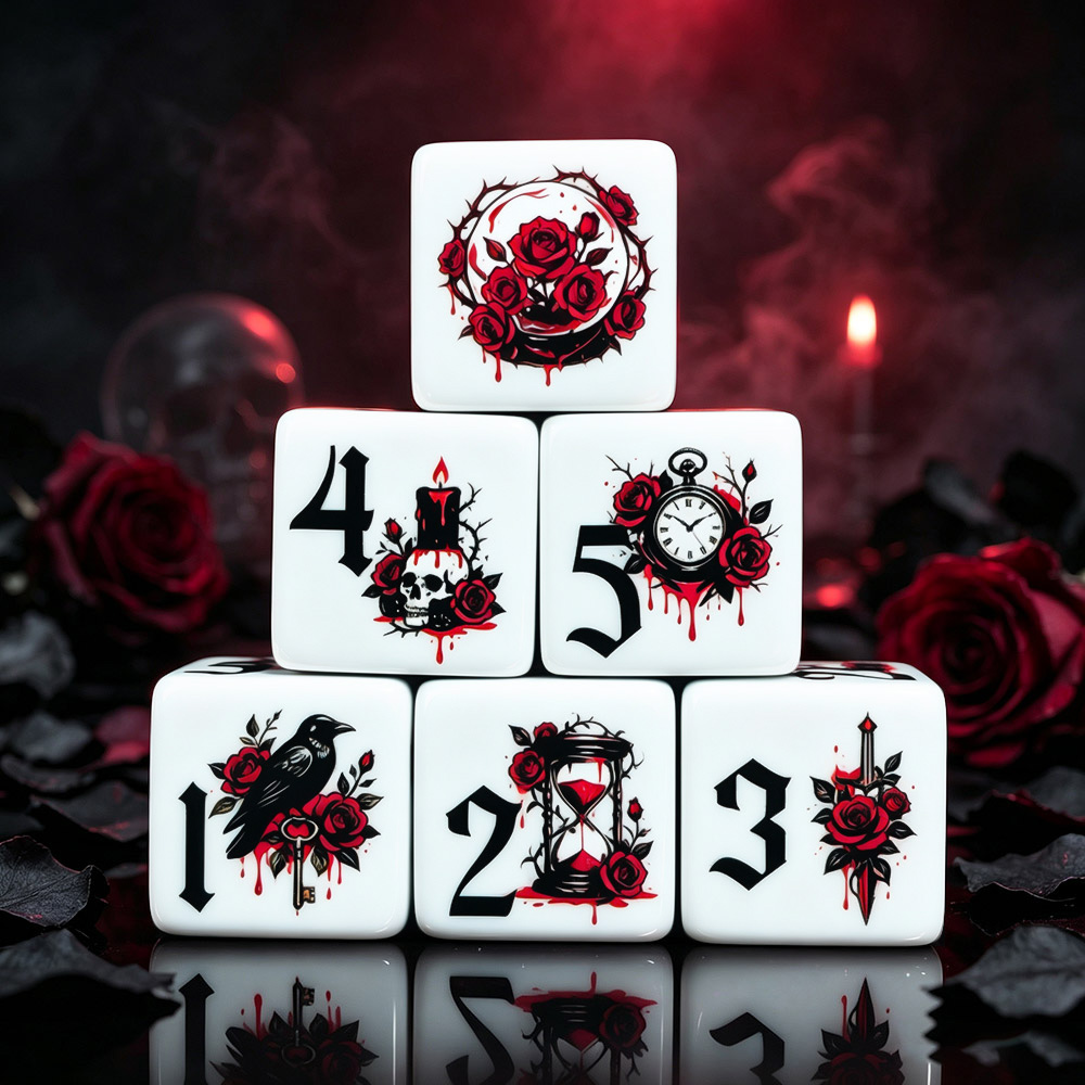 Board Game Print - 12 dés en acrylique D6 imprimés