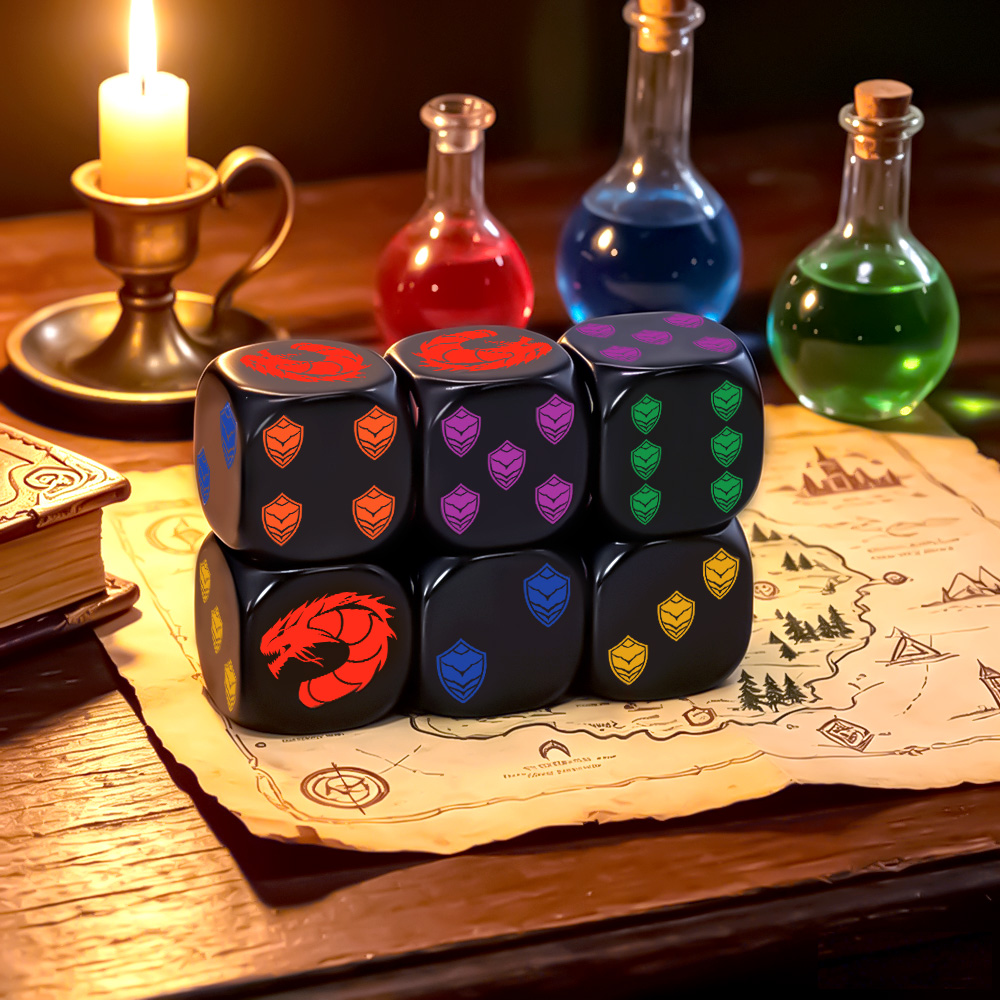 Dice Set Polyhedral - Jeu de dés polyédriques D6 Dragon