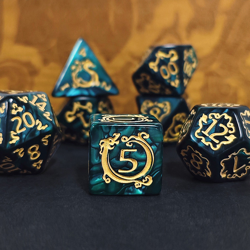 Dice Set Polyhedral - 7 pièces DND dés 7 pièces/ensemble