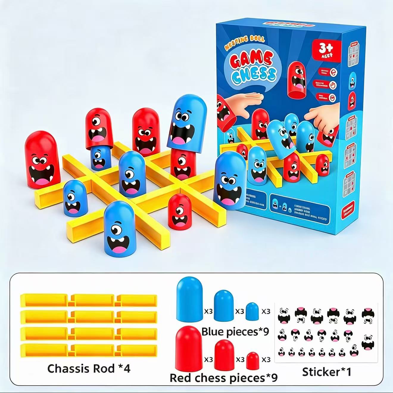 Board Game With Questions - Jeu de société Tic-Tac-Toe avec gobelets