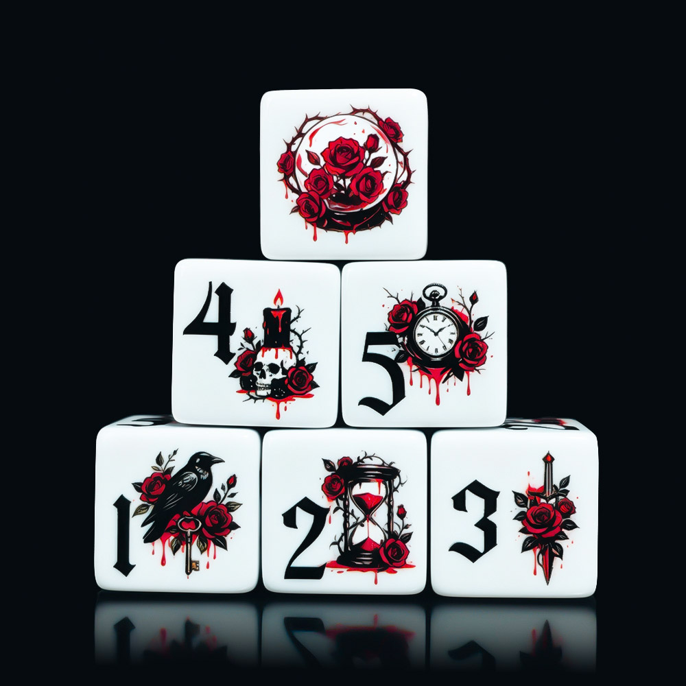 12 dés en acrylique D6 imprimé - Board Game Print avis et prix