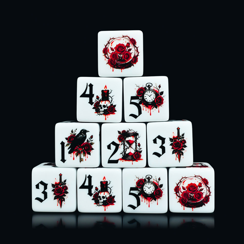 12 dés en acrylique D6 imprimé - Board Game Print avis et prix