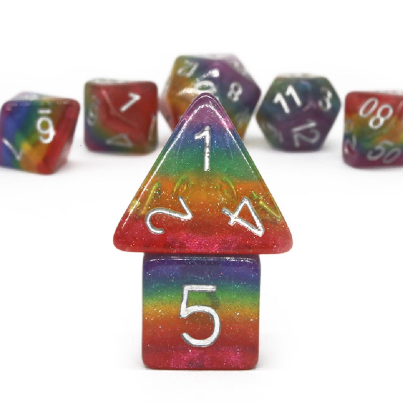 Ensemble de dés arc-en-ciel po - Dice Set Polyhedral avis et prix
