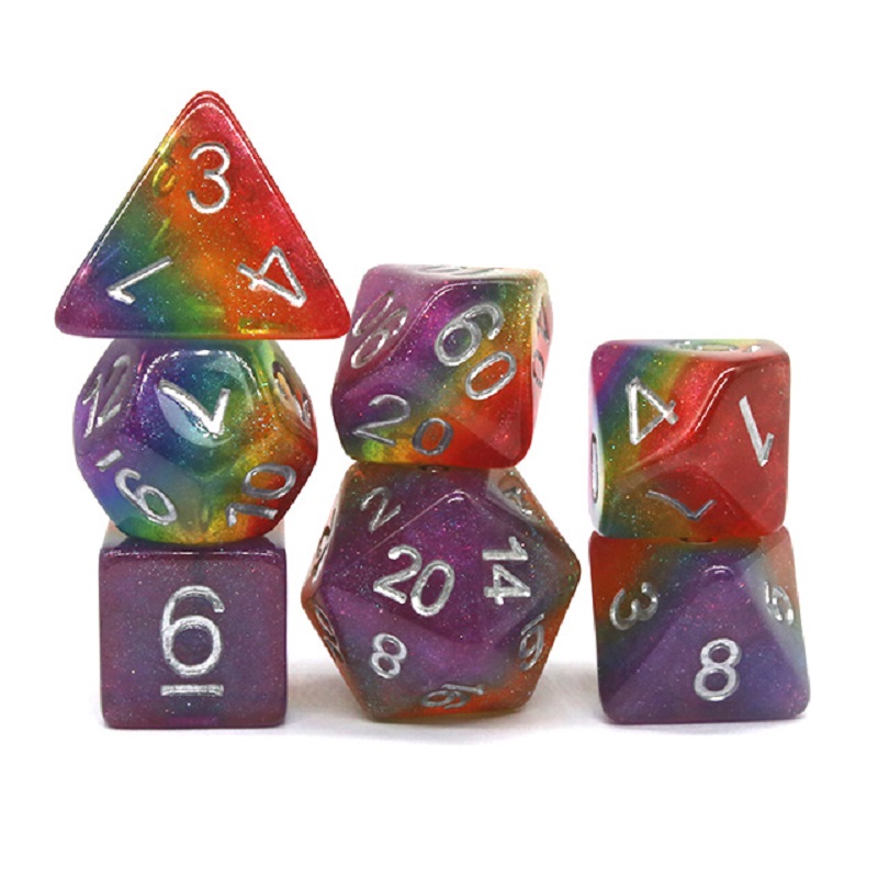Ensemble de dés arc-en-ciel po - Dice Set Polyhedral avis et prix