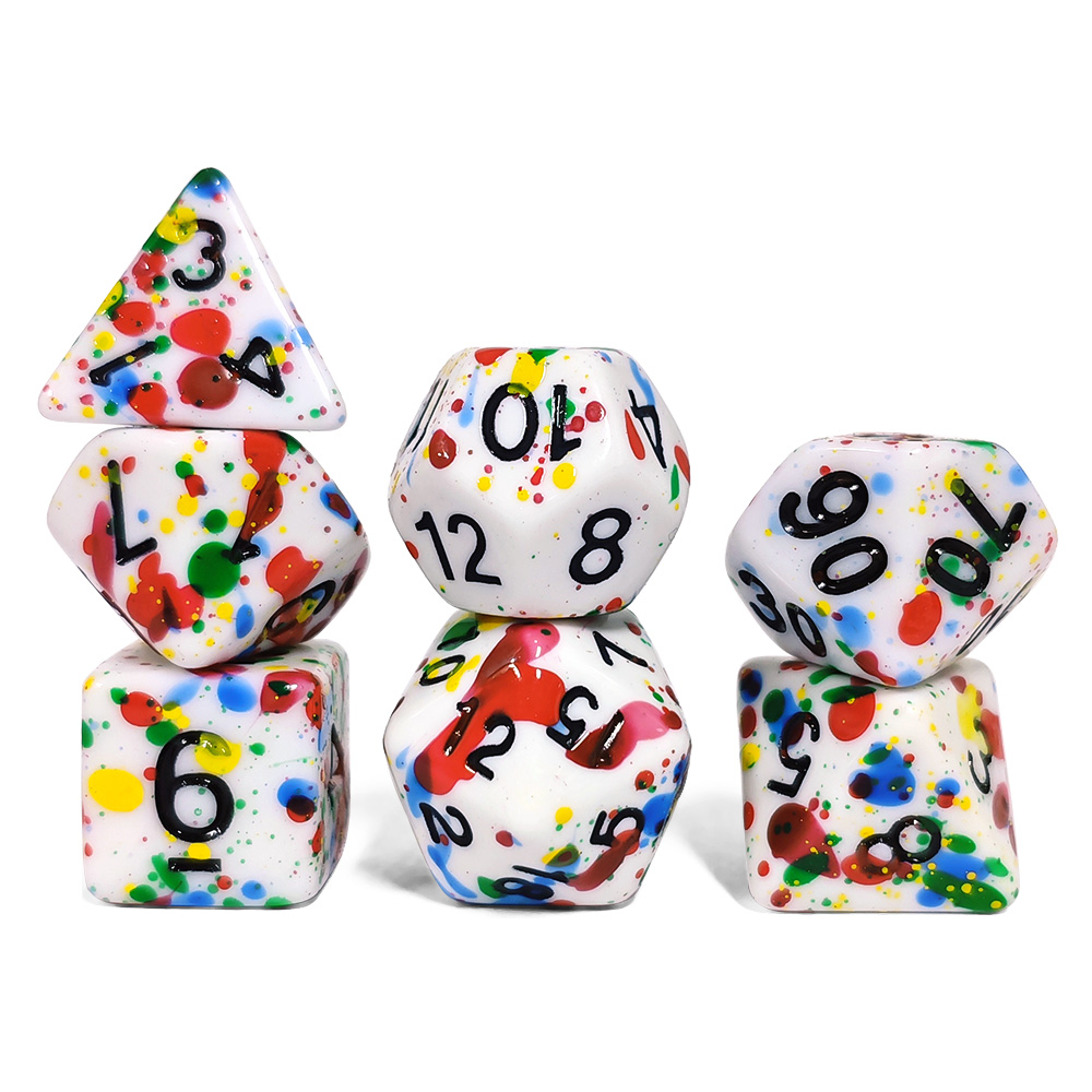 Jeu de dés à effet éclaboussur - Dice Set Polyhedral avis et prix