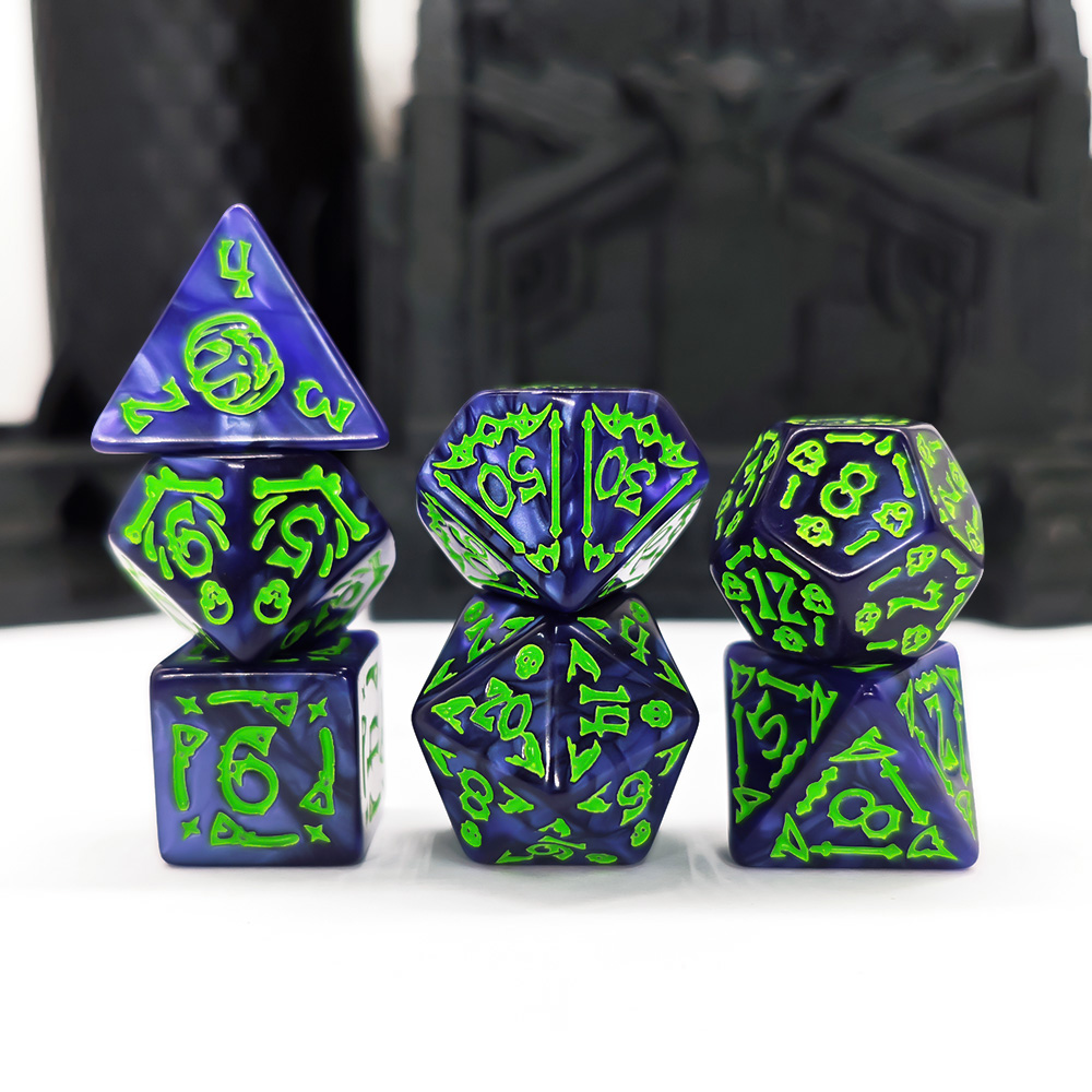 Jeu de dés Cthulhu bleu foncé  - Dice Set Polyhedral avis et prix