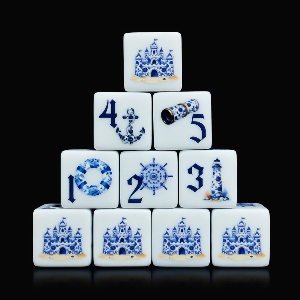 12 dés en acrylique bleus naut - Board Game Print avis et prix
